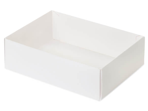 White Slide Open Candy Box Base, 6.75x4.75x2", 100 Pack