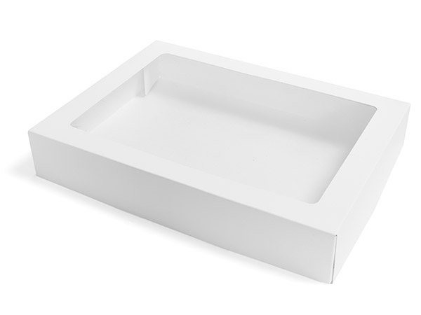 Strawberry & Cookie White Window Boxes, 11.625x8.5x2", 50 Pack