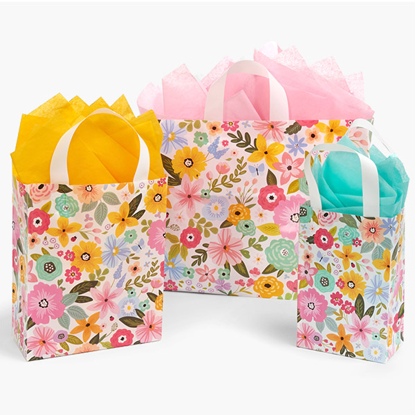 Songbird Blooms Plastic Gift Bag