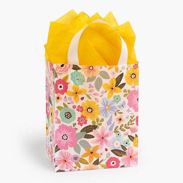 Songbird Blooms Plastic Gift Bags, Cub 8x4x10", 200 Pack