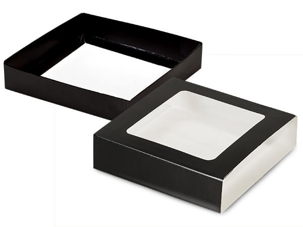 Black Slide Open Candy Box Set, 5.5x5.5x1", 20 Pack