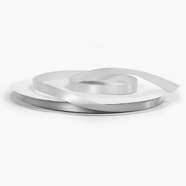 Shell Grey Single Faced Satin Ribbon 3/8"x100 yards