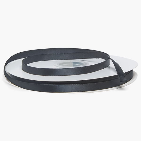 Black Single Faced Satin Ribbon 3/8"x100 yards