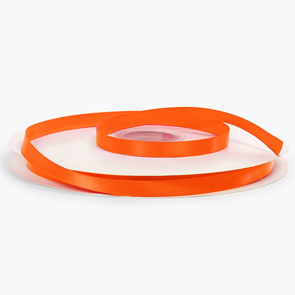 Orange Pumpkin Single Faced Satin Ribbon 3/8"x100 yards