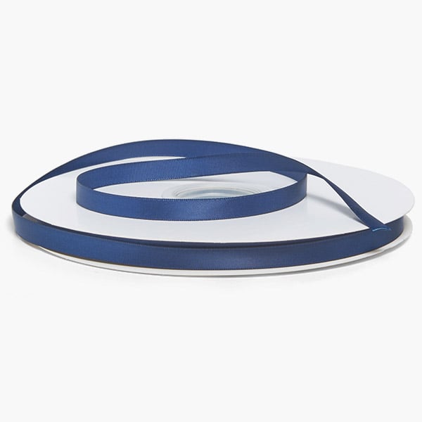 Navy Blue Single Faced Satin Ribbon 3/8"x100 yards