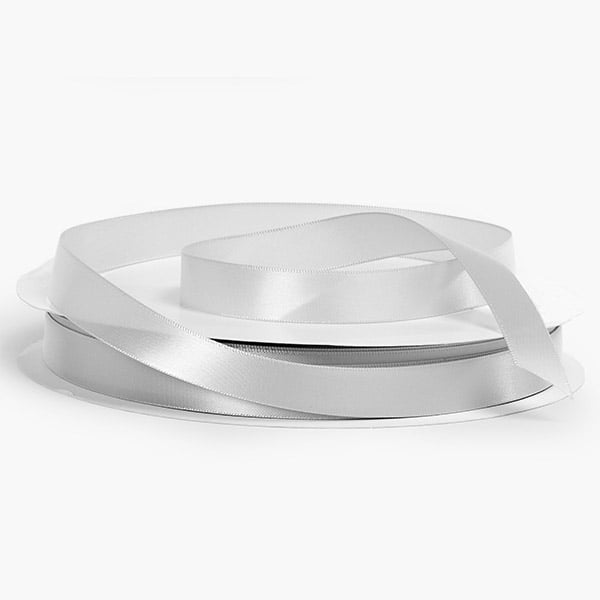 Shell Grey Single Faced Satin Ribbon 5/8"x100 yards