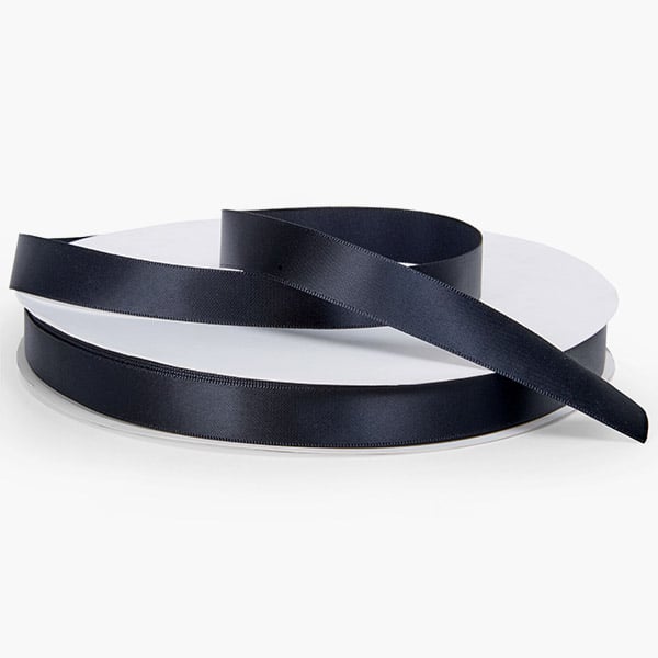 Black Single Faced Satin 5/8"x100 yards