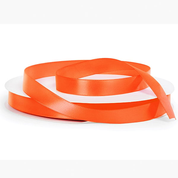 Orange Pumpkin Single Faced Satin Ribbon 5/8"x100 yards
