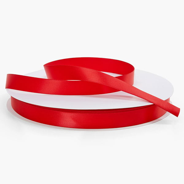 Red Single Faced Satin Ribbon 5/8"x100 yards