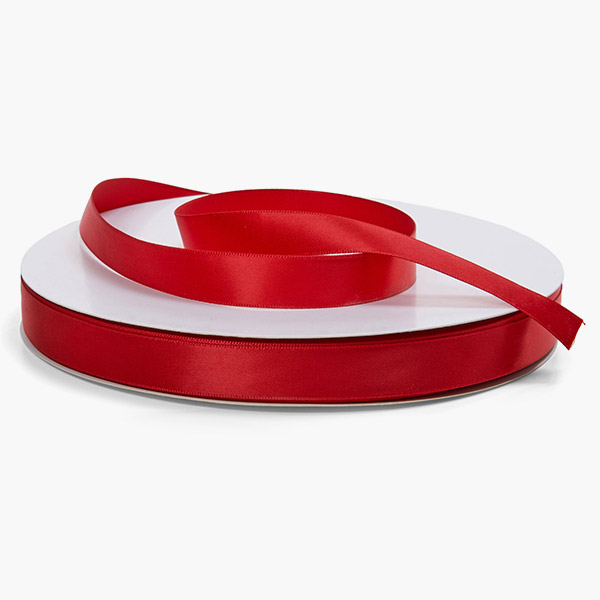 Scarlet Red Single Faced Satin 5/8"x100 yards
