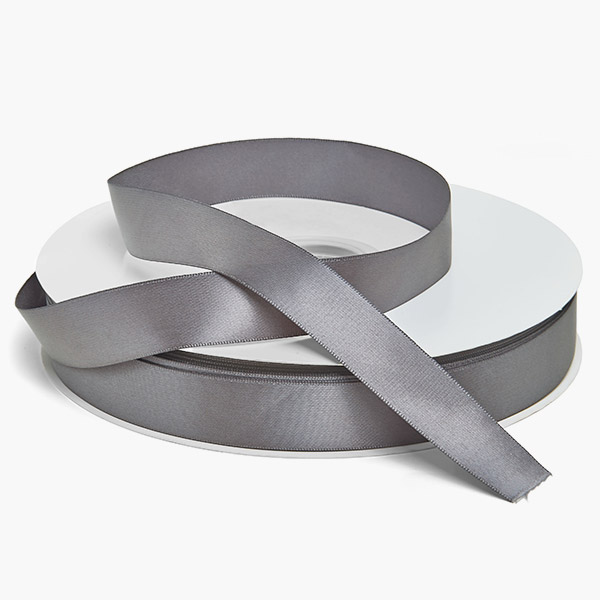 Pewter Single Faced Satin 7/8"x100 yards
