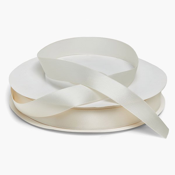 Antique White Single Faced Satin Ribbon 7/8"x100 yards
