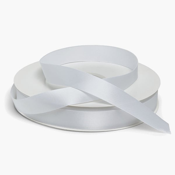 White Single Faced Satin Ribbon 7/8"x100 yards