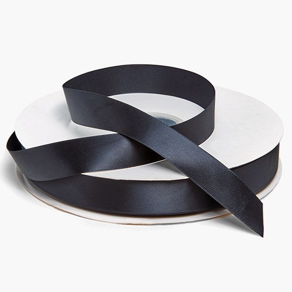 Black Single Faced Satin 7/8"x100 yards