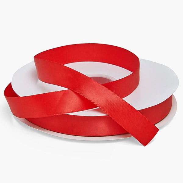 Red Single Faced Satin Ribbon 7/8"x100 yards