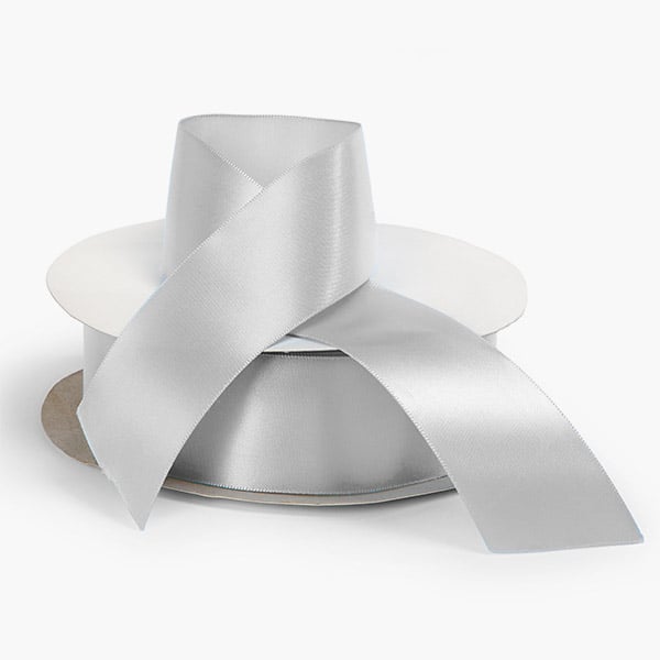 Shell Grey Single Faced Satin Ribbon 1-1/2"x50 yards