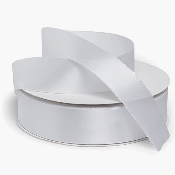 White Single Faced Satin Ribbon 1-1/2"x50 yards