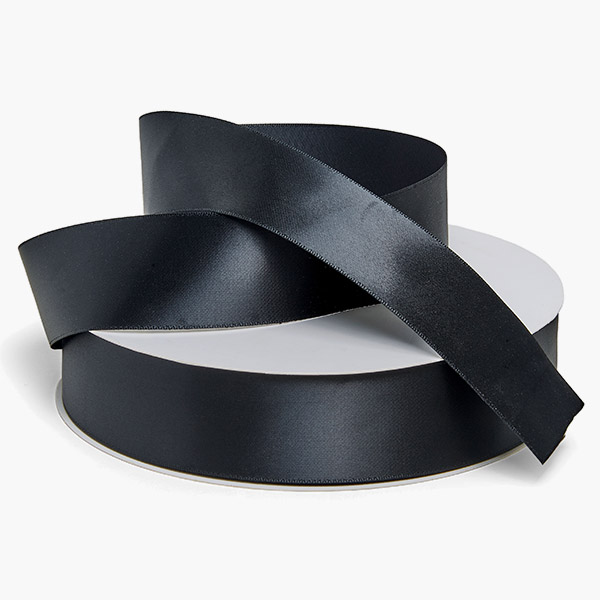 Black Single Faced Satin 1-1/2"x50 yards