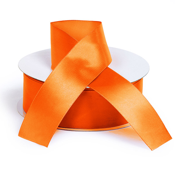 Orange Pumpkin Single Faced Satin Ribbon 1-1/2"x50 yards