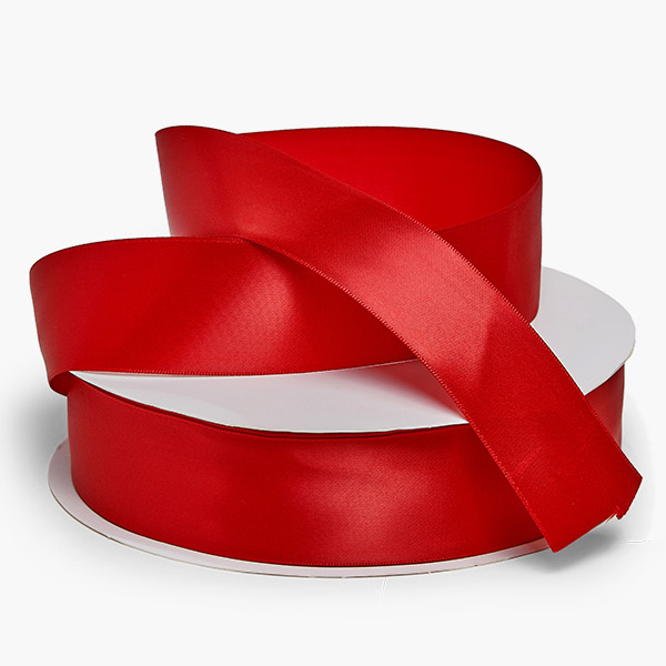 Scarlet Red Single Faced Satin 1-1/2"x50 yards