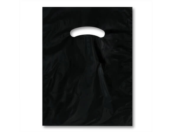 Black Super Gloss 9x12" Plastic Bags,1.25 mil