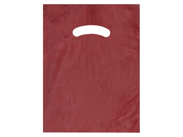 Burgundy Super Gloss 9x12" Plastic Bags, 1.25 mil