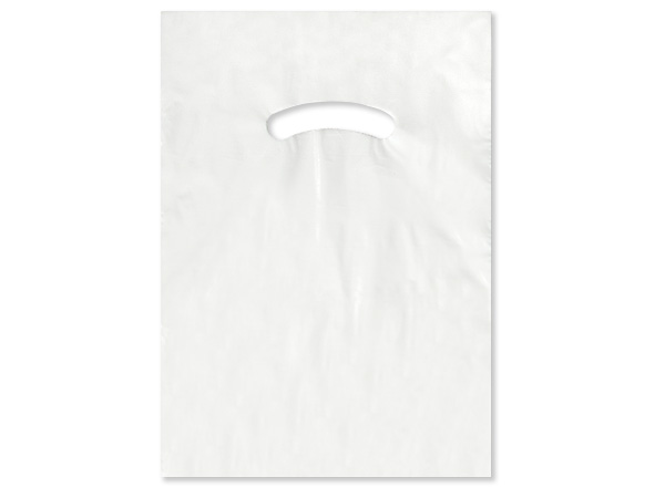 White Super Gloss 9x12" Plastic Bags, 1.25 mil