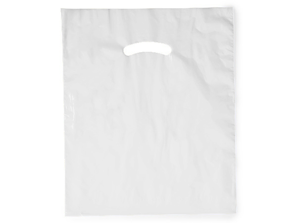 White Super Gloss 12x15" Plastic Bags, 1.25 mil