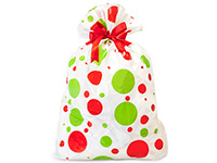 Holiday Dots Plastic Gift Sacks, Jumbo 24x6x42, 100 pack