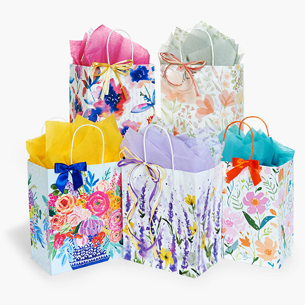 Spring Print Gift Bags, Cub Assortment,  25 Pack