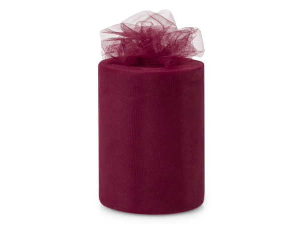 Burgundy Red Premium Tulle Ribbon, 6" x 100 yards