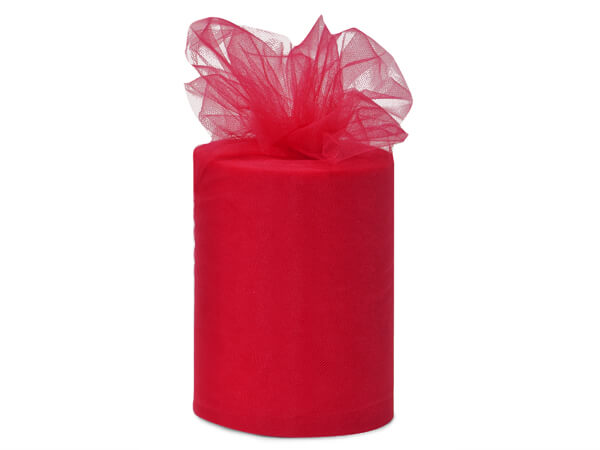 Red Premium Tulle Ribbon, 6"x100 yards