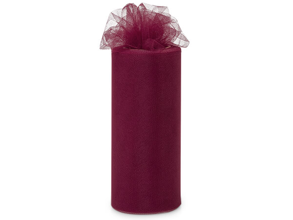 Burgundy Red Premium Tulle Ribbon, 6"x25 yards