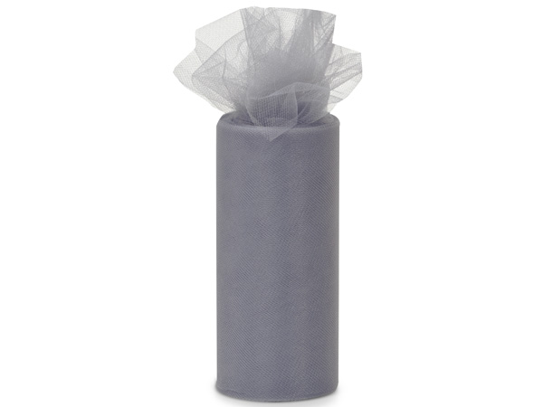 Charcoal Gray Premium Tulle Ribbon, 6"x25 yards
