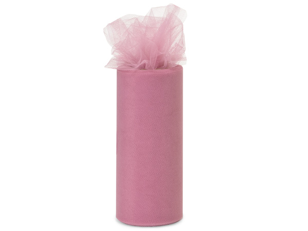 Dusty Rose Pink Premium Tulle Ribbon, 6"x25 yards