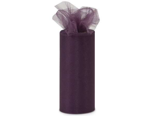 Eggplant Purple Premium Tulle Ribbon, 6"x25 yards