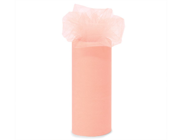 Peach Blush Premium Tulle Ribbon, 6"x25 yards