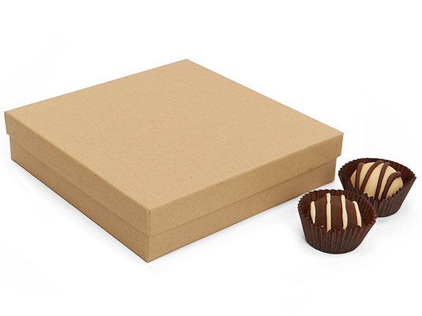 Brown Kraft Truffle Box, 5-5/8x5-5/8x1-5/16", 24 Pack