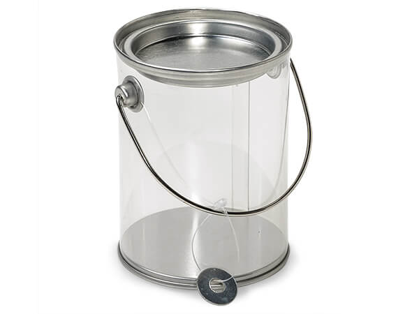 Clear Paint Can Pail with Handle, 3x4", 6 Pack