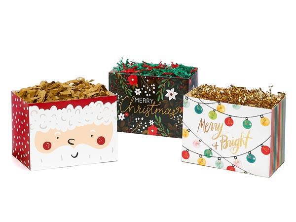 Traditional Christmas Basket Box, Small Assortment, 6.75x4x5", 6 Pack