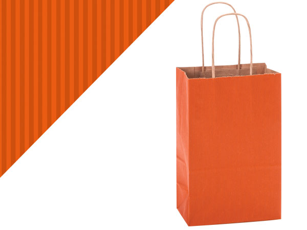 *Terracotta Shadow Stripe Kraft Bag Rose 5.5x3.25x8.375", 250 Pack