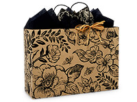 Timeless Floral Black Gift Bag, Rose 5.5x3.25x8.5, 25 Pack