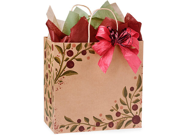 Tuscan Harvest Recycled Kraft Paper Bags, Filly 13x7x13", 250 Pack