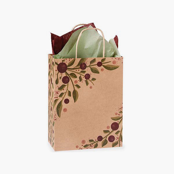 Tuscan Harvest Recycled Kraft Paper Bags, Cub 8x4.75x10.25", 100 Pack