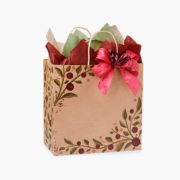 Tuscan Harvest Recycled Kraft Paper Bags, Filly 13x7x13", 100 Pack