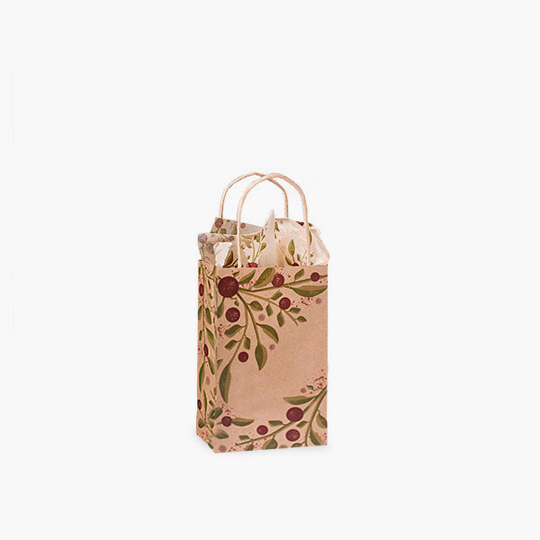 Tuscan Harvest Recycled Kraft Paper Bags, Rose 5.5x3.25x8.5", 100 Pack