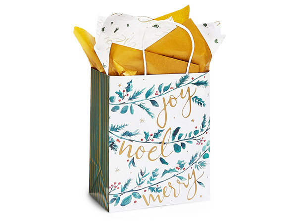 Tidings of Joy Paper Shopping Bag Cub 8x4.75x10", 250 Pack