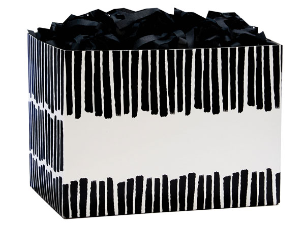 Tuxedo Fringe Basket Box Large 10.25x6x7.5", 6 Pack