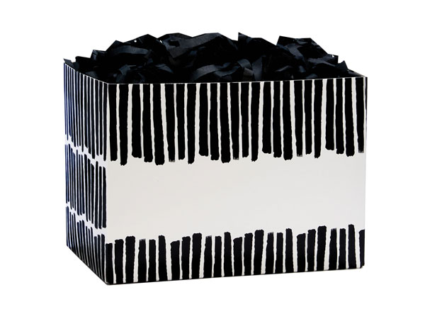 Tuxedo Fringe Basket Box Small 6.75x4x5", 6 Pack