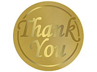 Homeford FNS007337GLD 100 Count Thank You Print Wedding Foil Seal Stickers, 1, Gold